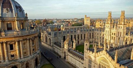 Aerial view of Oxford University