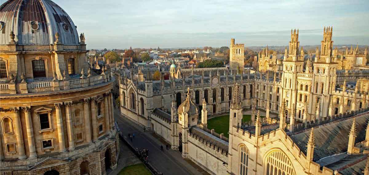 Aerial view of Oxford University