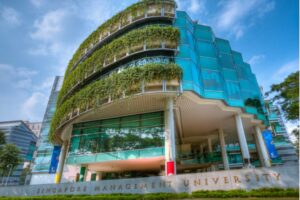 Front view of building at Singapore Management University