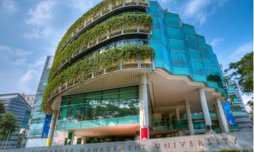 Front view of building at Singapore Management University