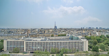 Dauphine campus with Eiffel tower